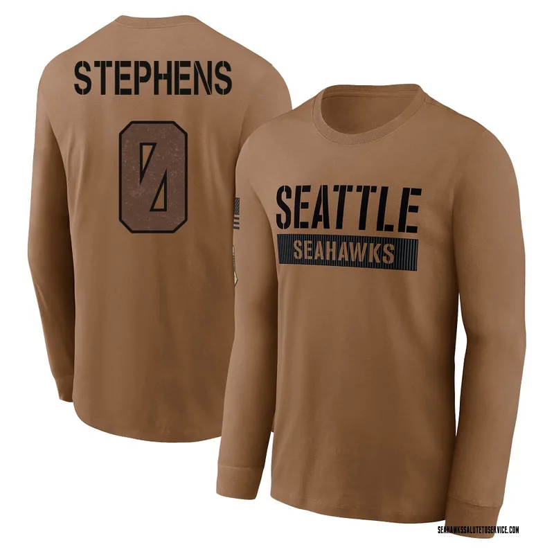 Youth Beau Stephens Seattle Seahawks Brown 2023 Salute To Service Long Sleeve T-Shirt