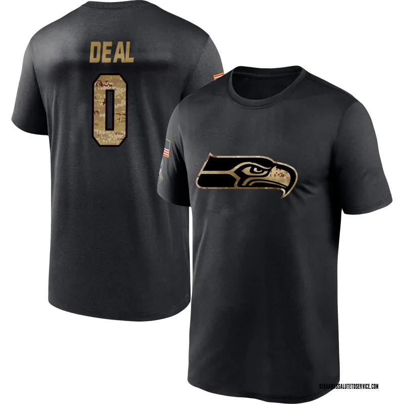 Youth Devean Deal Seattle Seahawks Black 2020 Salute To Service Performance T-Shirt