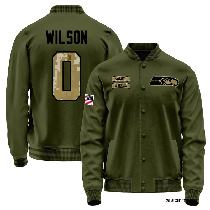 Youth Emanuel Wilson Seattle Seahawks Olive Salute to Service Sideline Performance Jacket