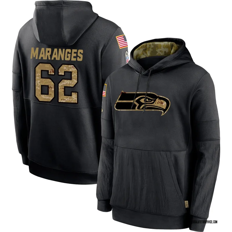 Youth Federico Maranges Seattle Seahawks Black 2020 Salute to Service Sideline Performance Pullover Hoodie