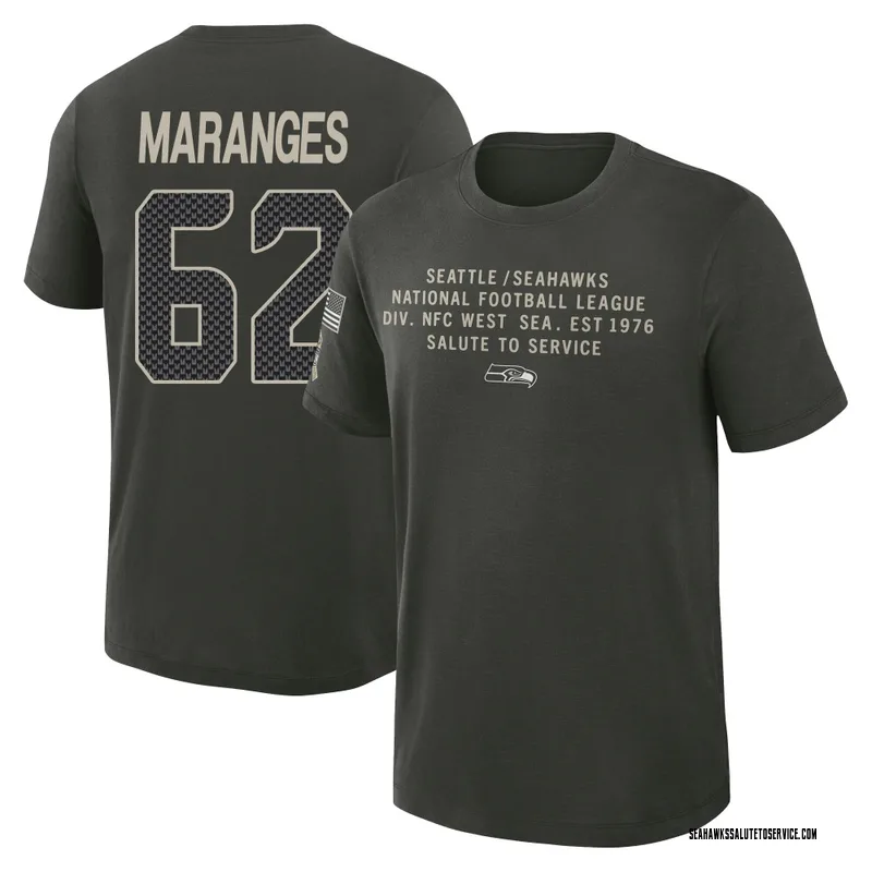 Youth Federico Maranges Seattle Seahawks Green Dark/ 2025 Salute to Service Sideline Slub T-Shirt