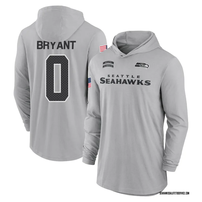 Youth Harrison Bryant Seattle Seahawks Gray 2024 Salute to Service Lightweight Performance Long Sleeve Hooded T-Shirt