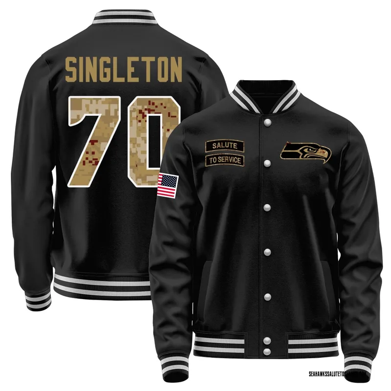 Youth J.R. Singleton Seattle Seahawks Black Salute to Service Sideline Performance Jacket