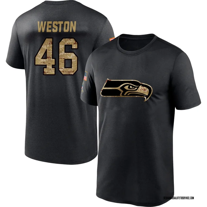 Youth Ja'Markis Weston Seattle Seahawks Black 2020 Salute To Service Performance T-Shirt