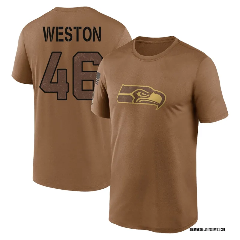 Youth Ja'Markis Weston Seattle Seahawks Legend Brown 2023 Salute To Service Performance T-Shirt