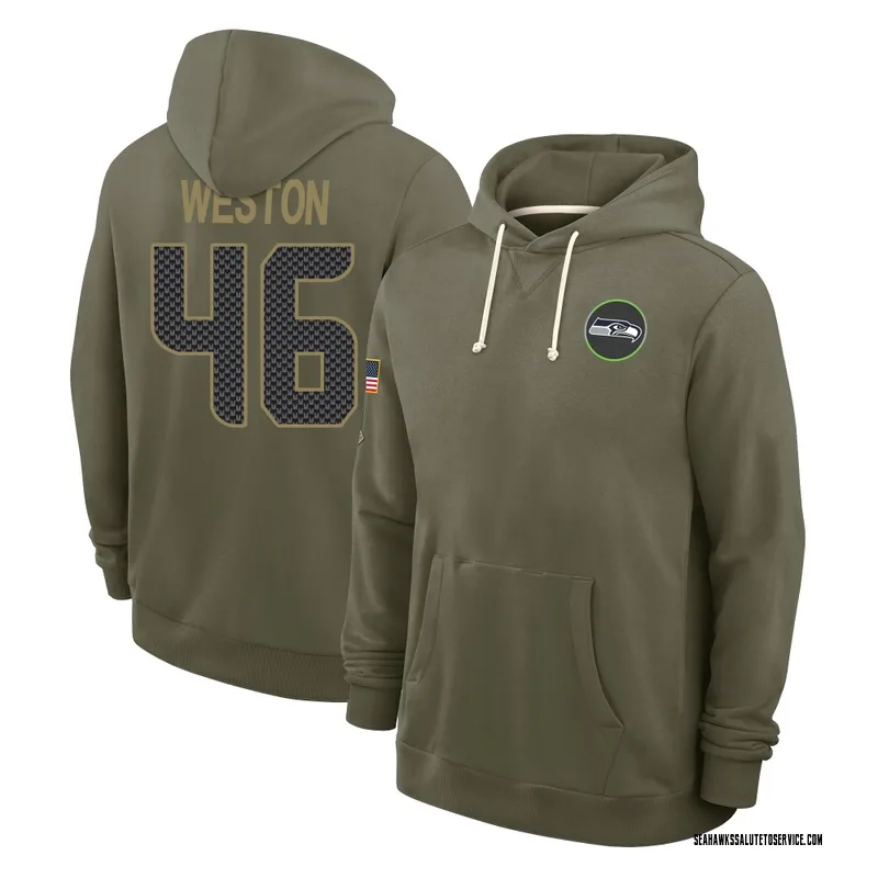 Youth Ja'Markis Weston Seattle Seahawks Olive 2025 Salute to Service Hoodie