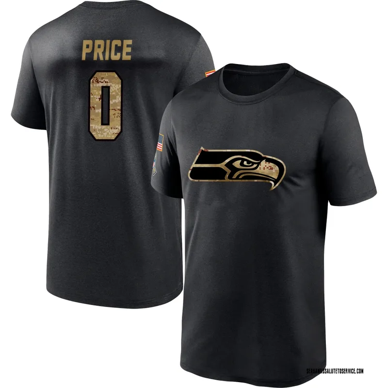 Youth Jadarian Price Seattle Seahawks Black 2020 Salute To Service Performance T-Shirt