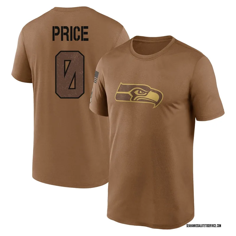 Youth Jadarian Price Seattle Seahawks Legend Brown 2023 Salute To Service Performance T-Shirt
