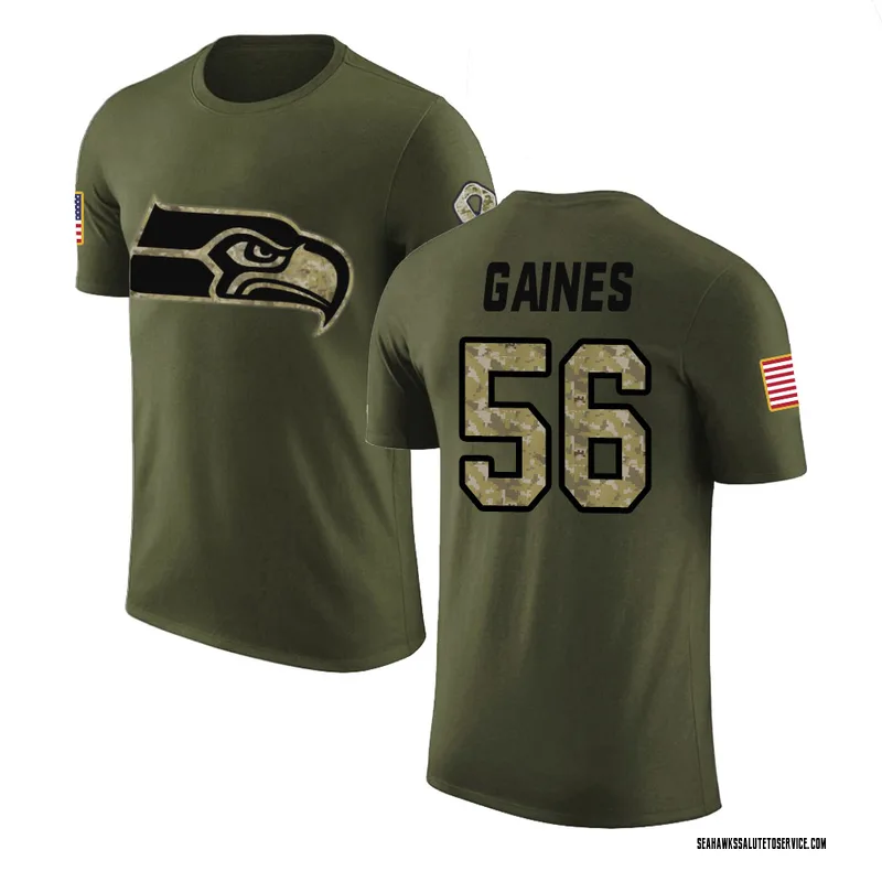 Youth Jalan Gaines Seattle Seahawks Legend Olive Salute to Service T-Shirt