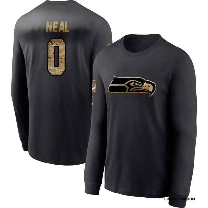Youth Julian Neal Seattle Seahawks Black 2020 Salute To Service Sideline Performance Long Sleeve T-Shirt
