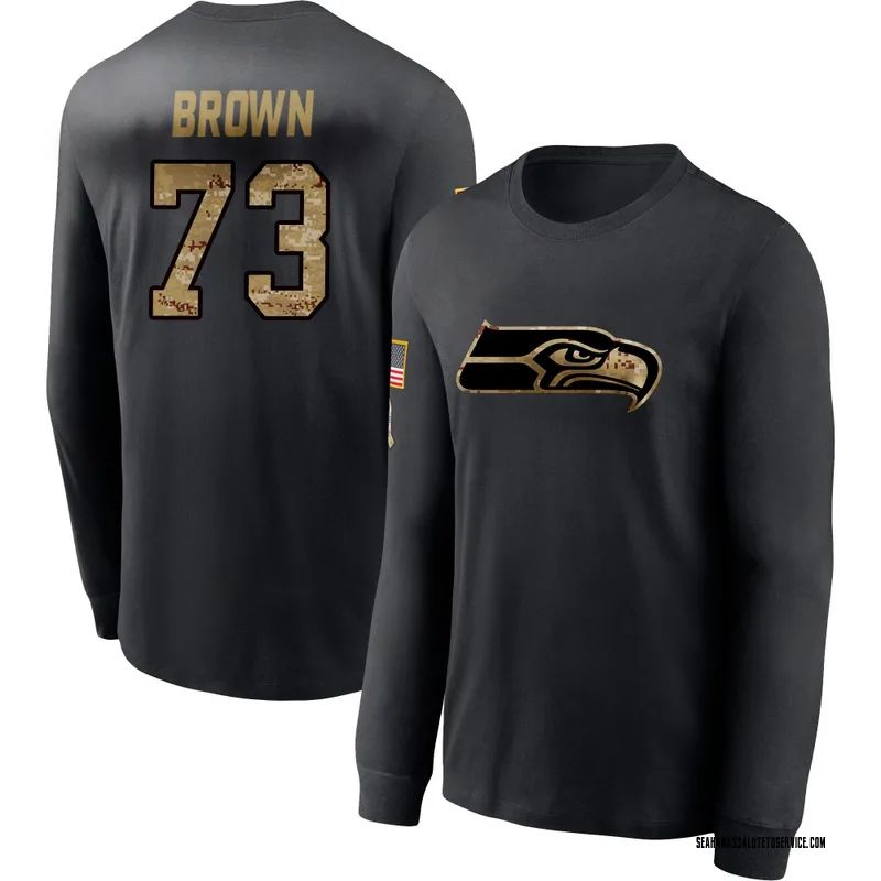 Youth Logan Brown Seattle Seahawks Black 2020 Salute To Service Sideline Performance Long Sleeve T-Shirt