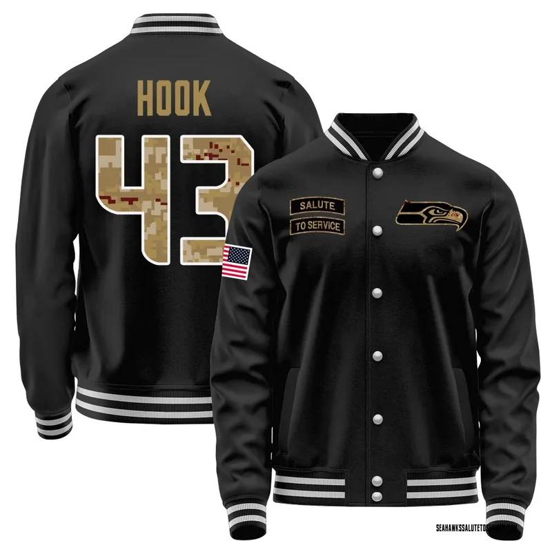 Youth Maxen Hook Seattle Seahawks Black Salute to Service Sideline Performance Jacket
