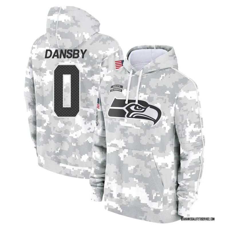 Youth Michael Dansby Seattle Seahawks Camo Arctic 2024 Salute to Service Club Fleece Pullover Hoodie
