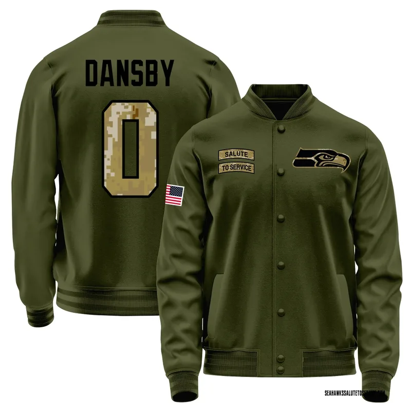 Youth Michael Dansby Seattle Seahawks Olive Salute to Service Sideline Performance Jacket
