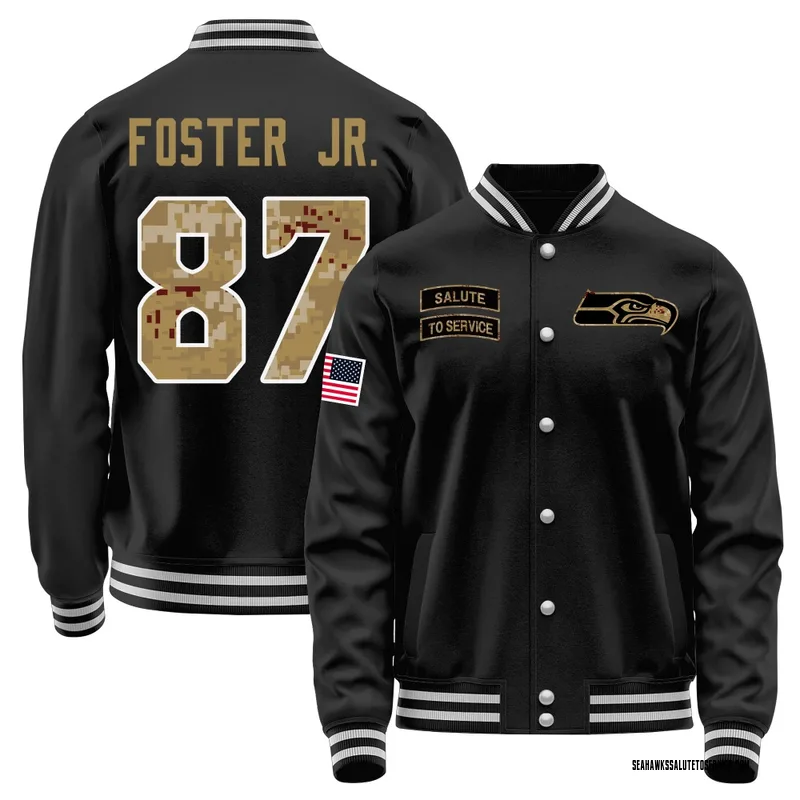 Youth Montorie Foster Jr. Seattle Seahawks Black Salute to Service Sideline Performance Jacket