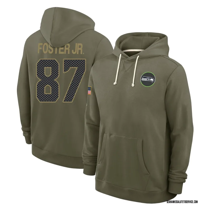 Youth Montorie Foster Jr. Seattle Seahawks Olive 2025 Salute to Service Hoodie