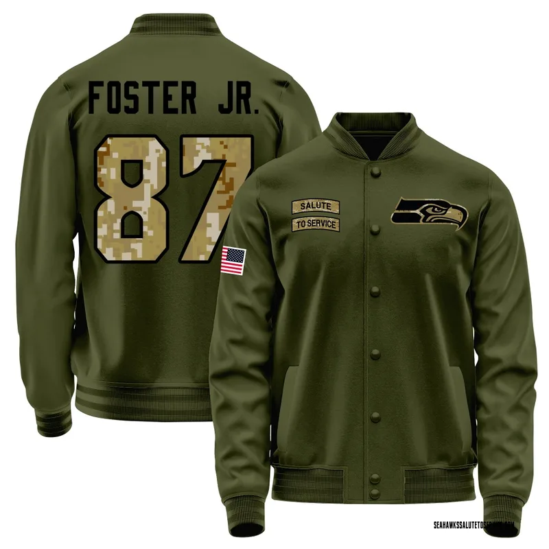 Youth Montorie Foster Jr. Seattle Seahawks Olive Salute to Service Sideline Performance Jacket