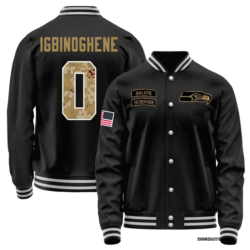 Youth Noah Igbinoghene Seattle Seahawks Black Salute to Service Sideline Performance Jacket