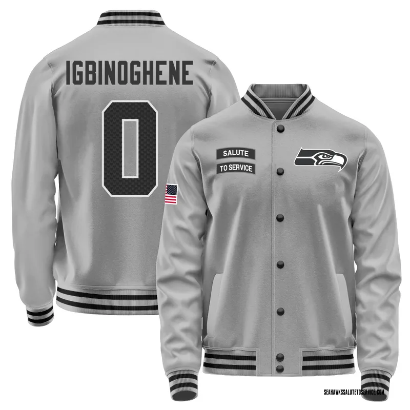 Youth Noah Igbinoghene Seattle Seahawks Gray Salute to Service Performance Jacket