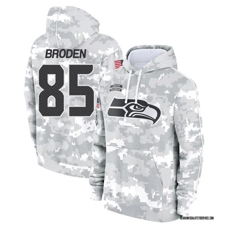 Youth Tyrone Broden Seattle Seahawks Camo Arctic 2024 Salute to Service Club Fleece Pullover Hoodie