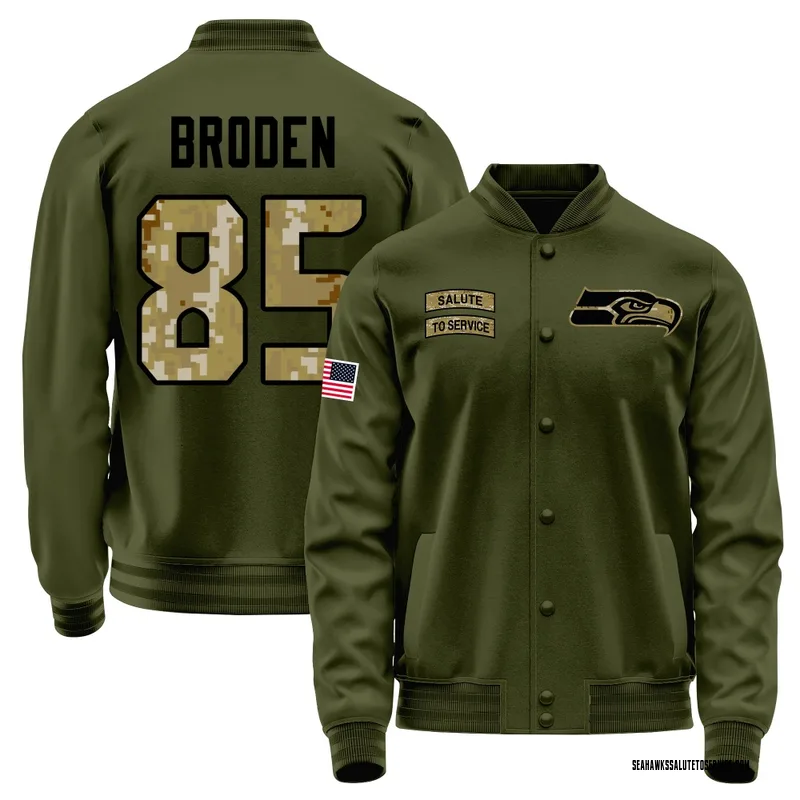 Youth Tyrone Broden Seattle Seahawks Olive Salute to Service Sideline Performance Jacket
